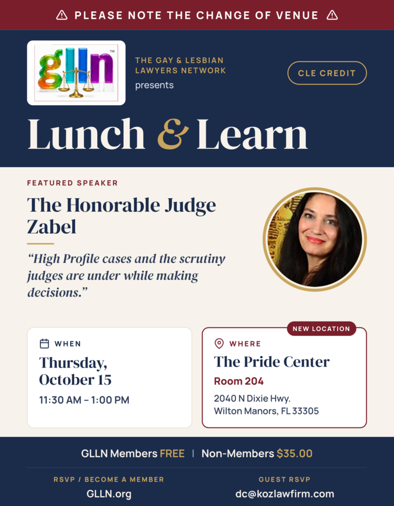 CLE CREDIT – LUNCH & LEARN 10/15